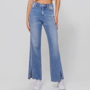 Vervet High Rise 90s Vintage Flare Jean Split Hem Stretch Jeans Size 32